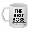 Чашка керамическая The best Boss Белый фото