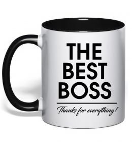 Чашка з кольоровою ручкою The best Boss