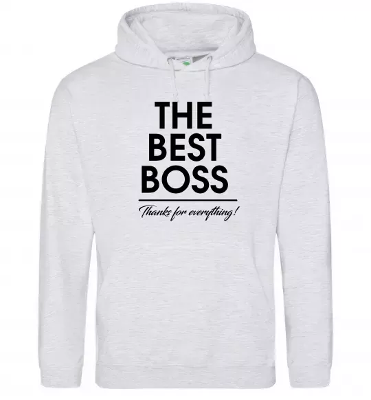 Чоловіча толстовка (худі) The best Boss Сірий меланж фото