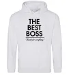 Чоловіча толстовка (худі) The best Boss Сірий меланж фото