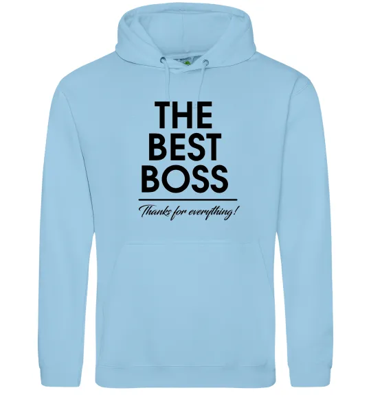 Женская толстовка (худи) The best Boss Голубой фото