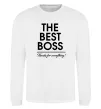 Світшот The best Boss Білий фото