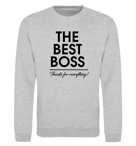 Світшот The best Boss Сірий меланж фото