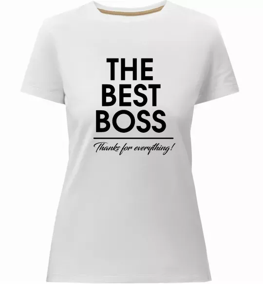 Женская премиум футболка The best Boss Белый фото