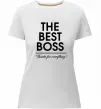 Женская премиум футболка The best Boss Белый фото