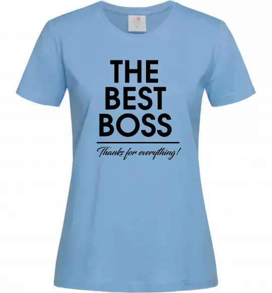 Жіноча футболка The best Boss Блакитний фото