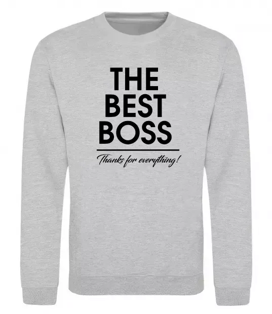Свитшот The best Boss Серый меланж фото