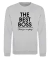 Свитшот The best Boss Серый меланж фото