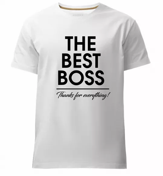 Чоловіча преміум футболка The best Boss Білий фото