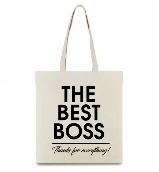 Эко-сумка The best Boss Бежевый фото