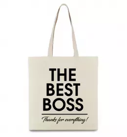 Еко-сумка The best Boss Бежевий фото
