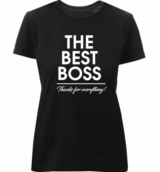 Женская премиум футболка The best Boss Черный фото