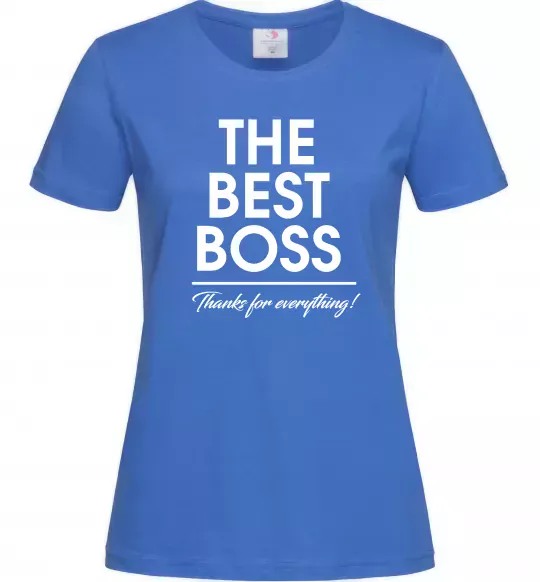 Жіноча футболка The best Boss Яскраво-синій фото