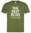 Чоловіча футболка The best Boss Оливковий фото