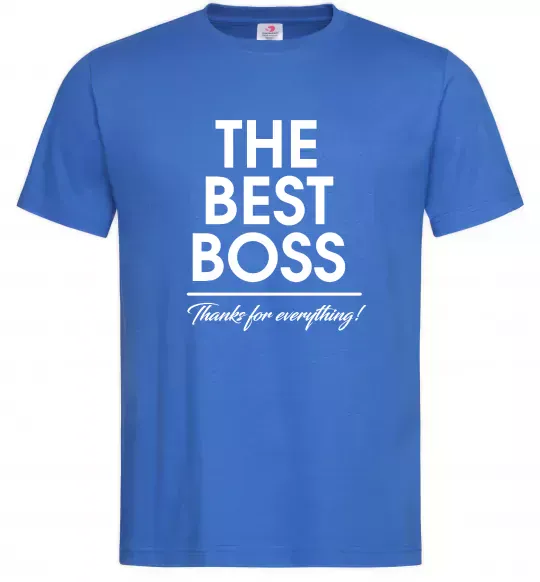 Чоловіча футболка The best Boss Яскраво-синій фото