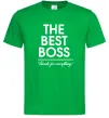 Чоловіча футболка The best Boss Зелений фото