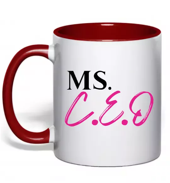 Чашка с цветной ручкой MS CEO Красный фото