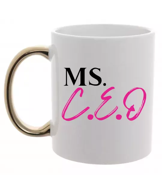 Чашка с цветной ручкой MS CEO Золото фото