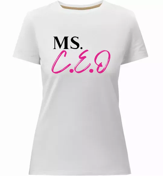 Жіноча преміум футболка MS CEO Білий фото