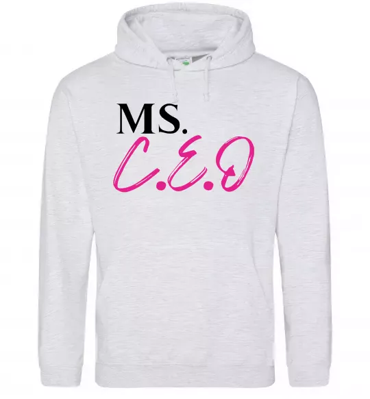 Жіноча толстовка (худі) MS CEO Сірий меланж фото
