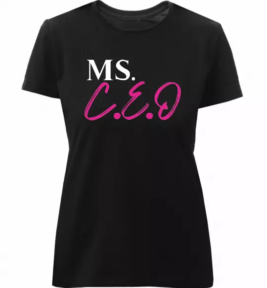 Жіноча преміум футболка MS CEO Чорний фото