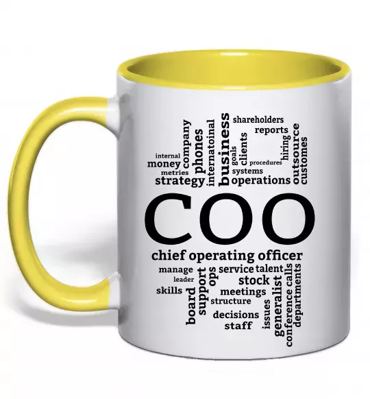 Чашка с цветной ручкой COO Солнечно желтый фото