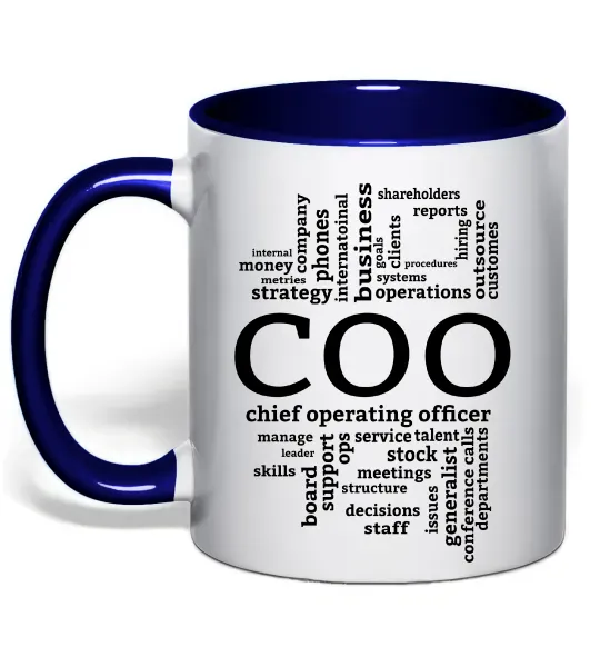 Чашка с цветной ручкой COO Глубокий темно-синий фото