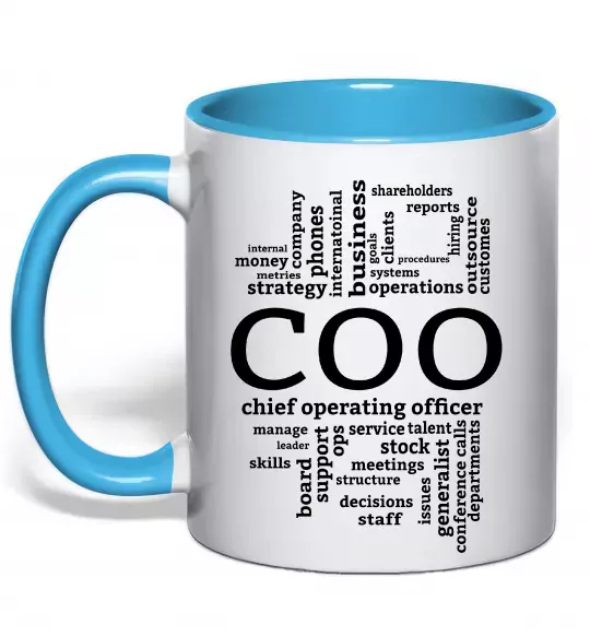 Чашка с цветной ручкой COO Голубой фото