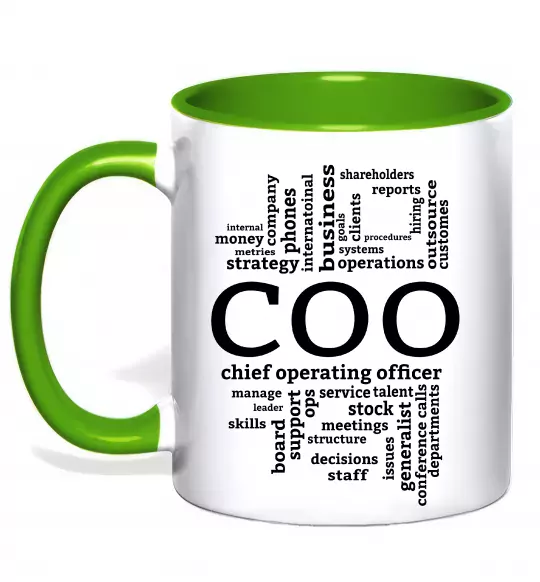 Чашка с цветной ручкой COO Зеленый фото