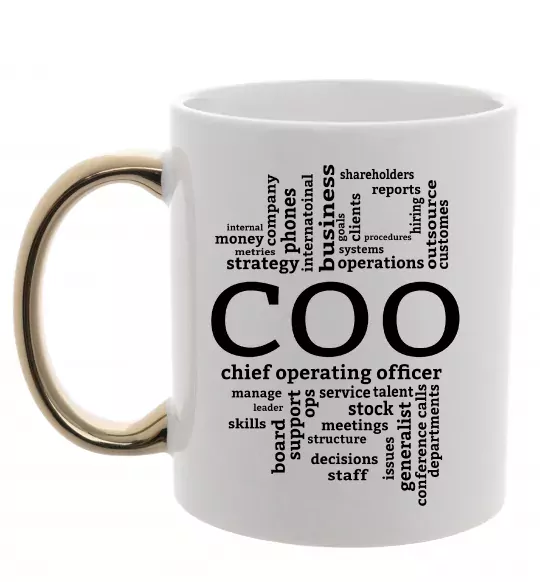 Чашка с цветной ручкой COO Золото фото