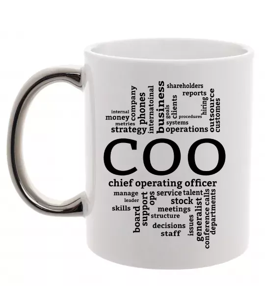 Чашка с цветной ручкой COO Серебро фото