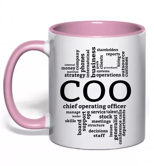 Чашка с цветной ручкой COO Нежно розовый фото