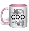 Чашка с цветной ручкой COO Нежно розовый фото