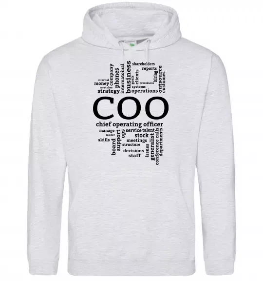 Мужская толстовка (худи) COO Серый меланж фото