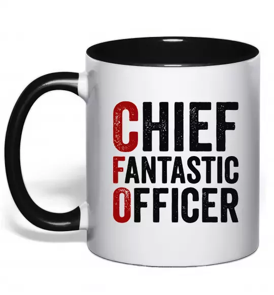 Чашка з кольоровою ручкою CFO Чорний фото