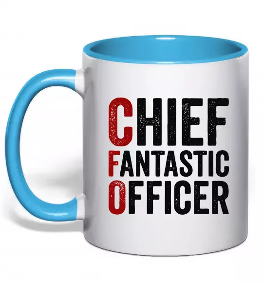 Чашка з кольоровою ручкою CFO Блакитний фото