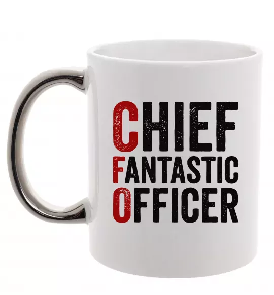 Чашка з кольоровою ручкою CFO Срібло фото