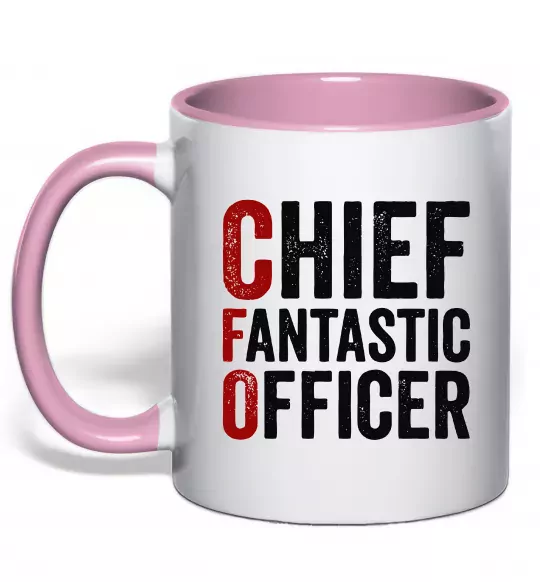 Чашка з кольоровою ручкою CFO Ніжно рожевий фото