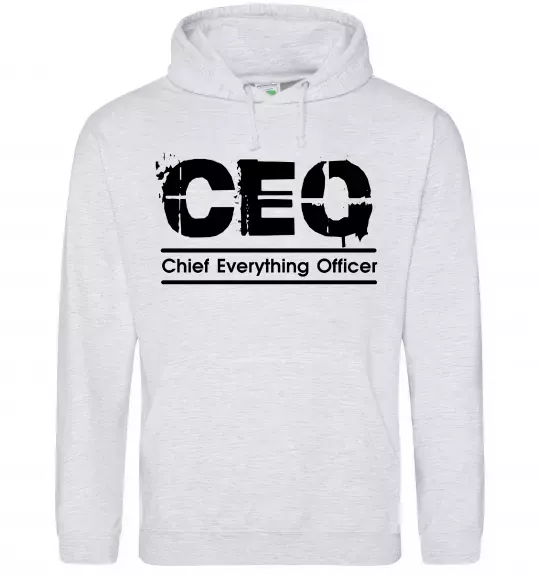 Женская толстовка (худи) CEO Серый меланж фото