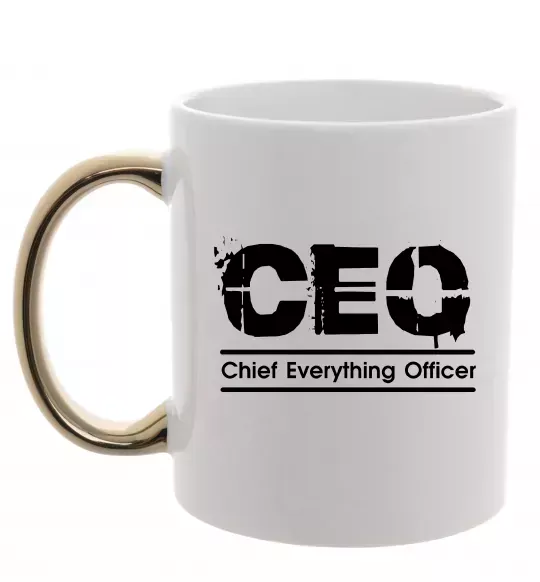 Чашка с цветной ручкой CEO Золото фото