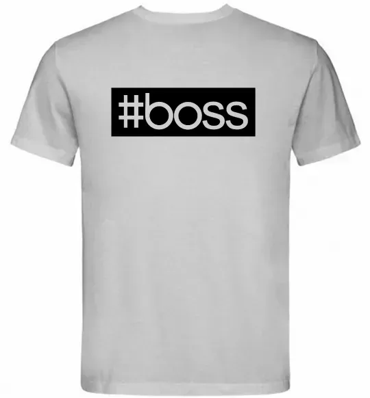 Чоловіча футболка Boss на спині Сірий фото