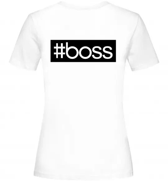 Жіноча футболка Boss на спині Білий фото