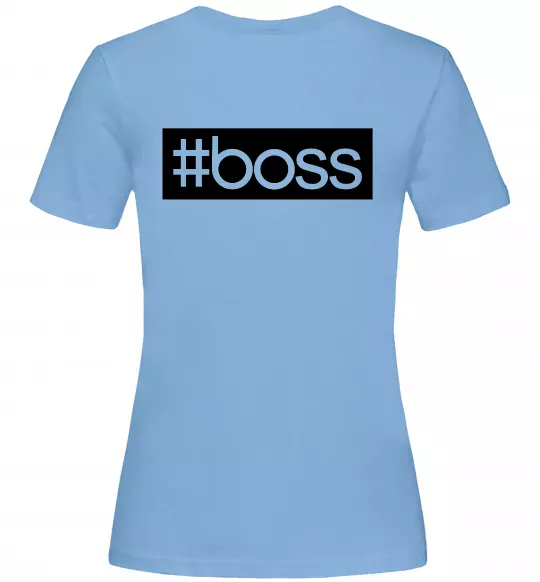 Жіноча футболка Boss на спині Блакитний фото