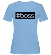 Жіноча футболка Boss на спині Блакитний фото