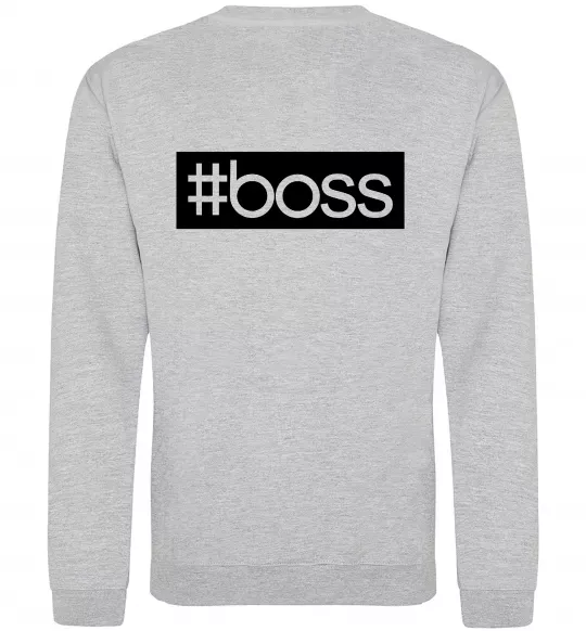 Світшот Boss на спині Сірий меланж фото