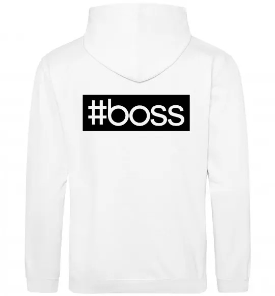 Чоловіча толстовка (худі) Boss на спині Білий фото