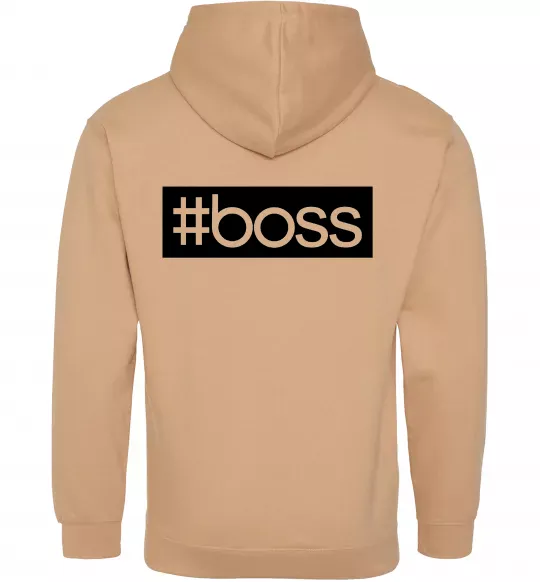 Чоловіча толстовка (худі) Boss на спині Пісочний фото