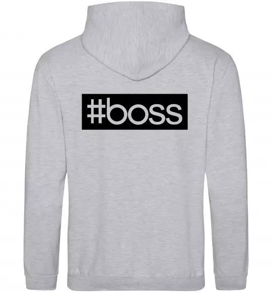 Женская толстовка (худи) Boss на спині Серый меланж фото