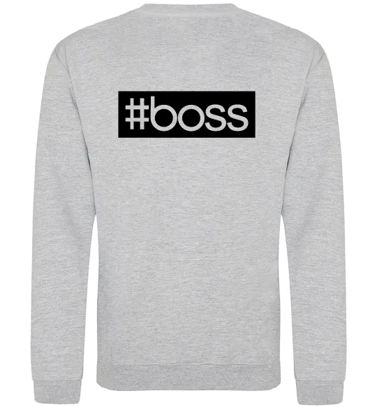 Світшот Boss на спині Сірий меланж фото