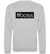 Світшот Boss на спині Сірий меланж фото